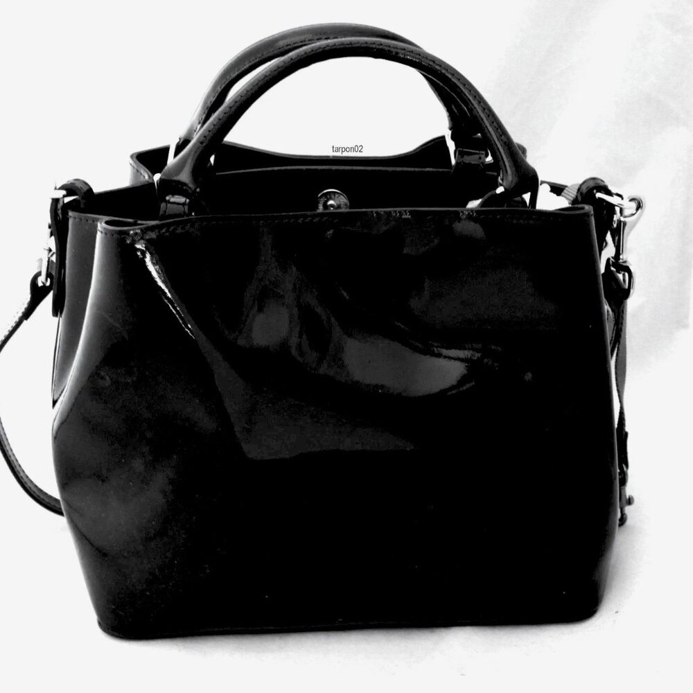 Dooney & Bourke Patent Small Brenna Satchel Bag Purse - Black NWT RET $428 - Picture 4 of 14